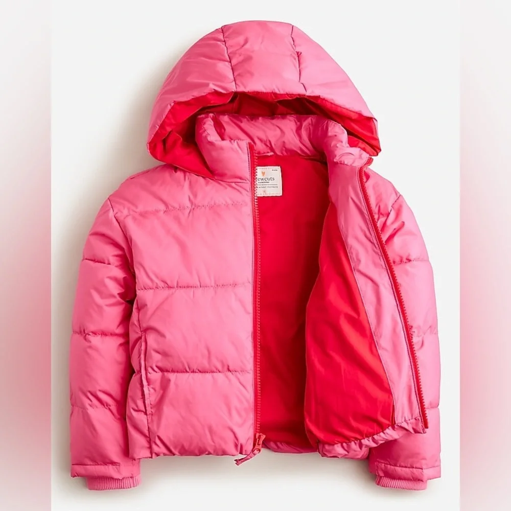 NEW / Crewcuts Girls' metallic cropped puffer jacket with PrimaLoft® - Picture 1 of 8